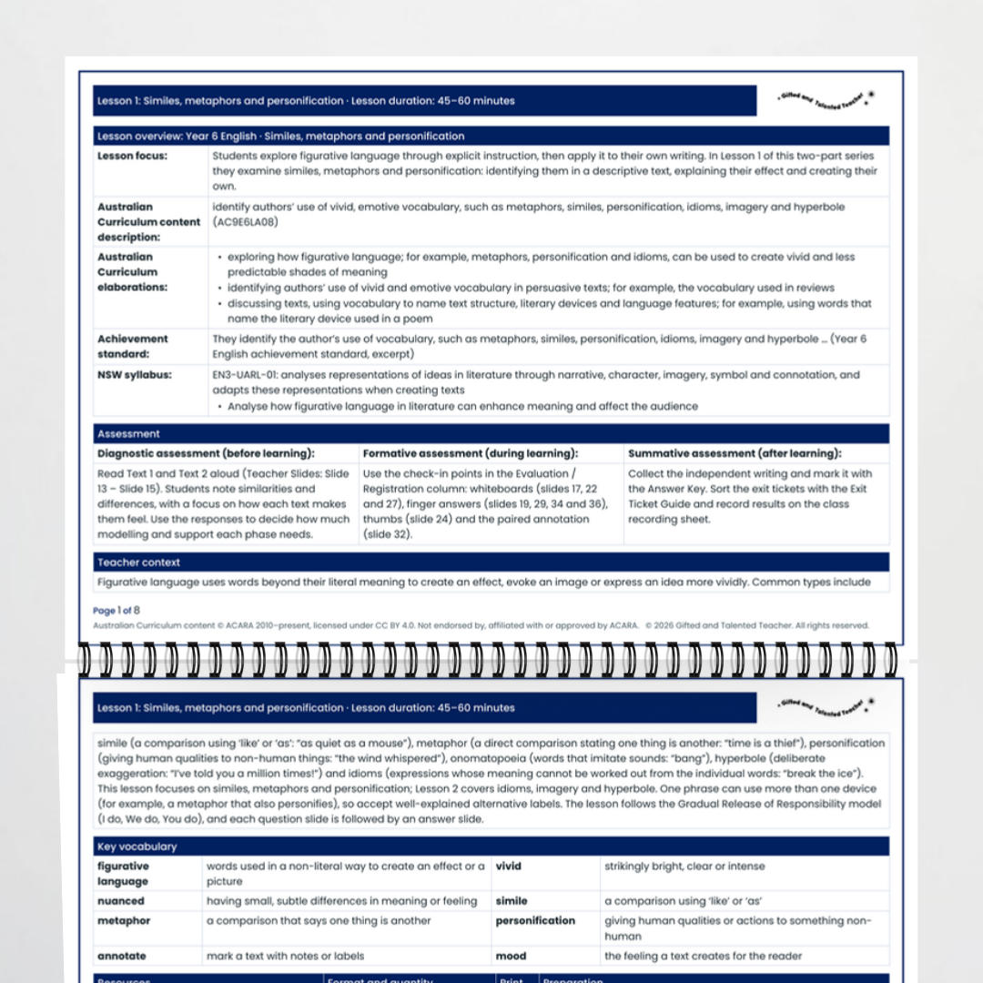 Lesson plan: overview, curriculum alignment and assessment