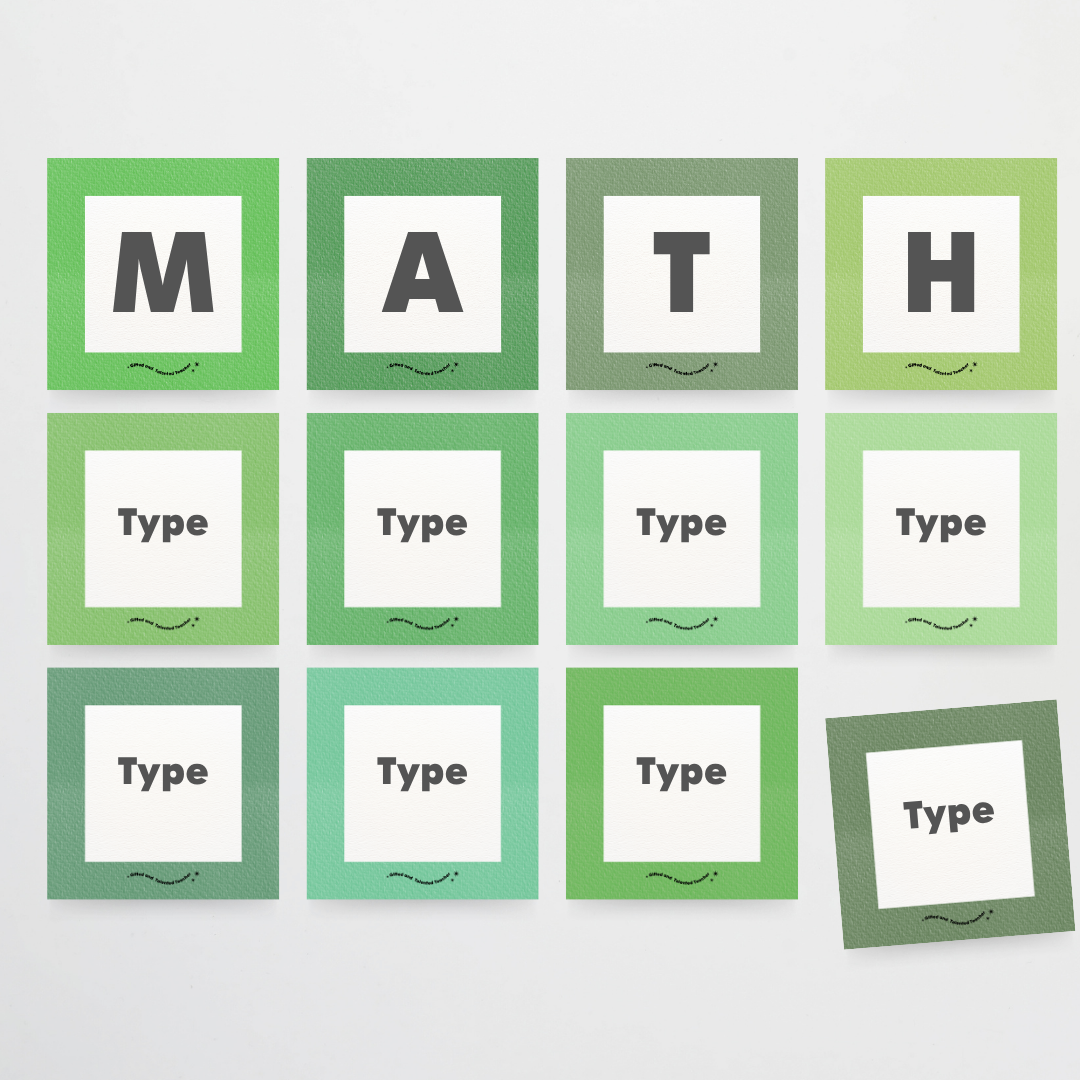 Square Labels - Leafy Greens Classroom Decor