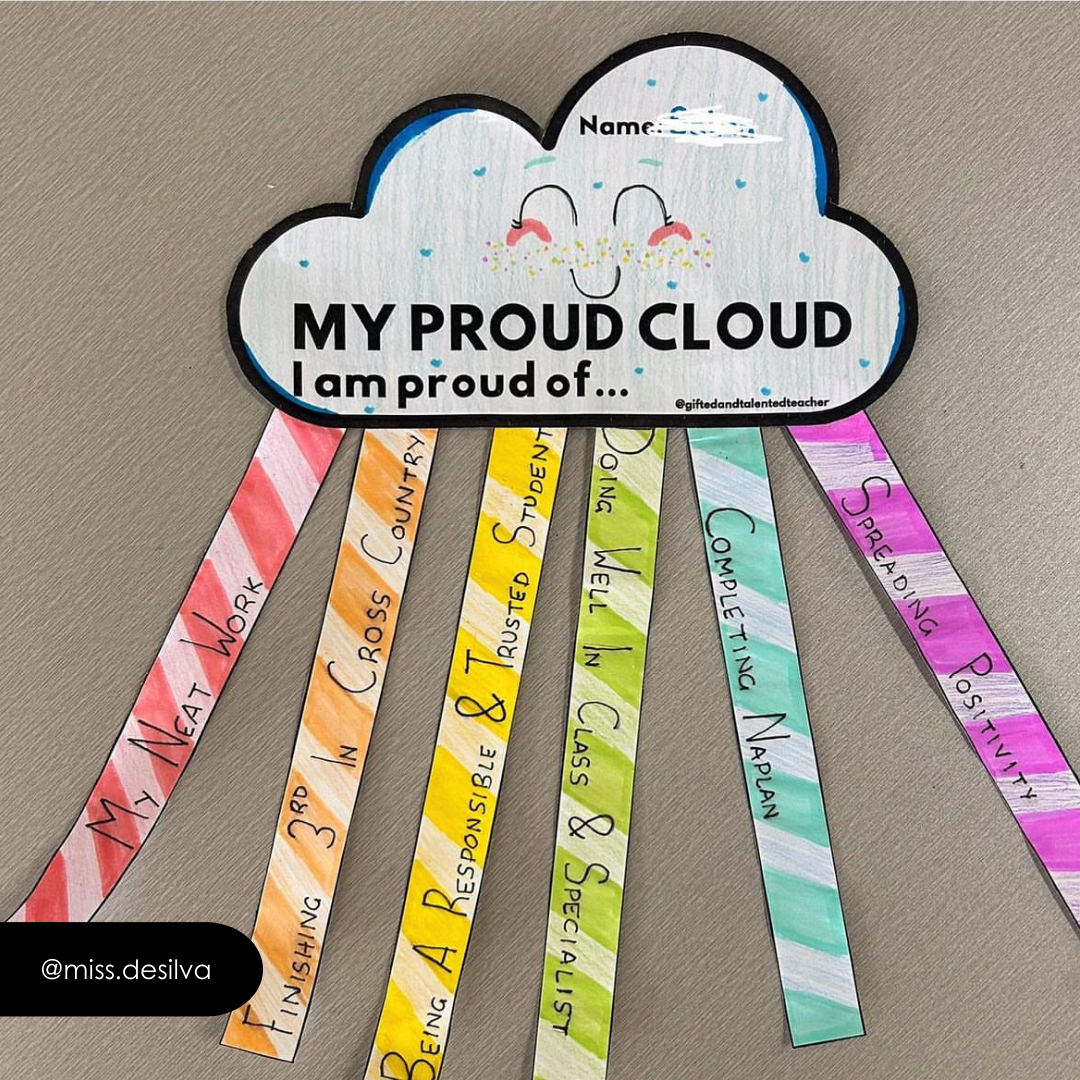 Proud Cloud: Reflection Resource - Rainbow Classroom Decor - Teacher Resources & Classroom Decor
