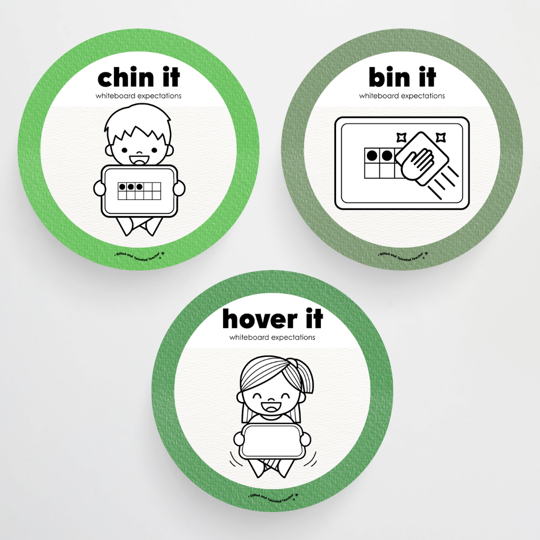 Whiteboard Expectations, Prompts and Cues: Circle Icons - Leafy Greens Classroom Decor