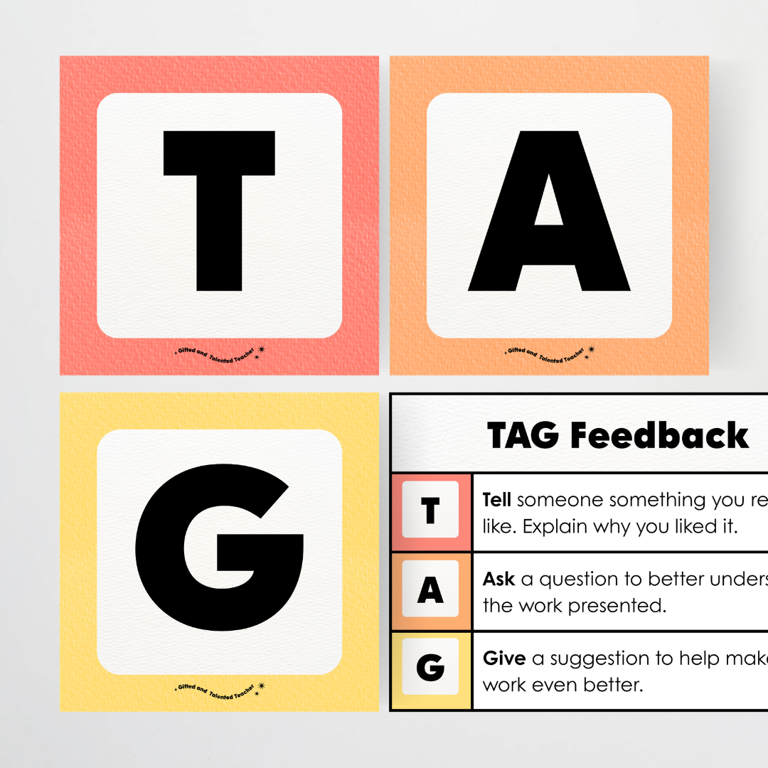 TAG Peer Feedback - Rainbow Classroom Decor | Teaching Resources