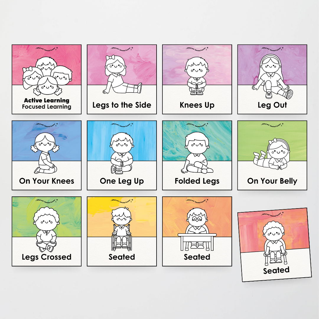 Inclusive Sitting Positions Editable Classroom Display - Sea Life Classroom Decor - Teacher Resources & Classroom Decor