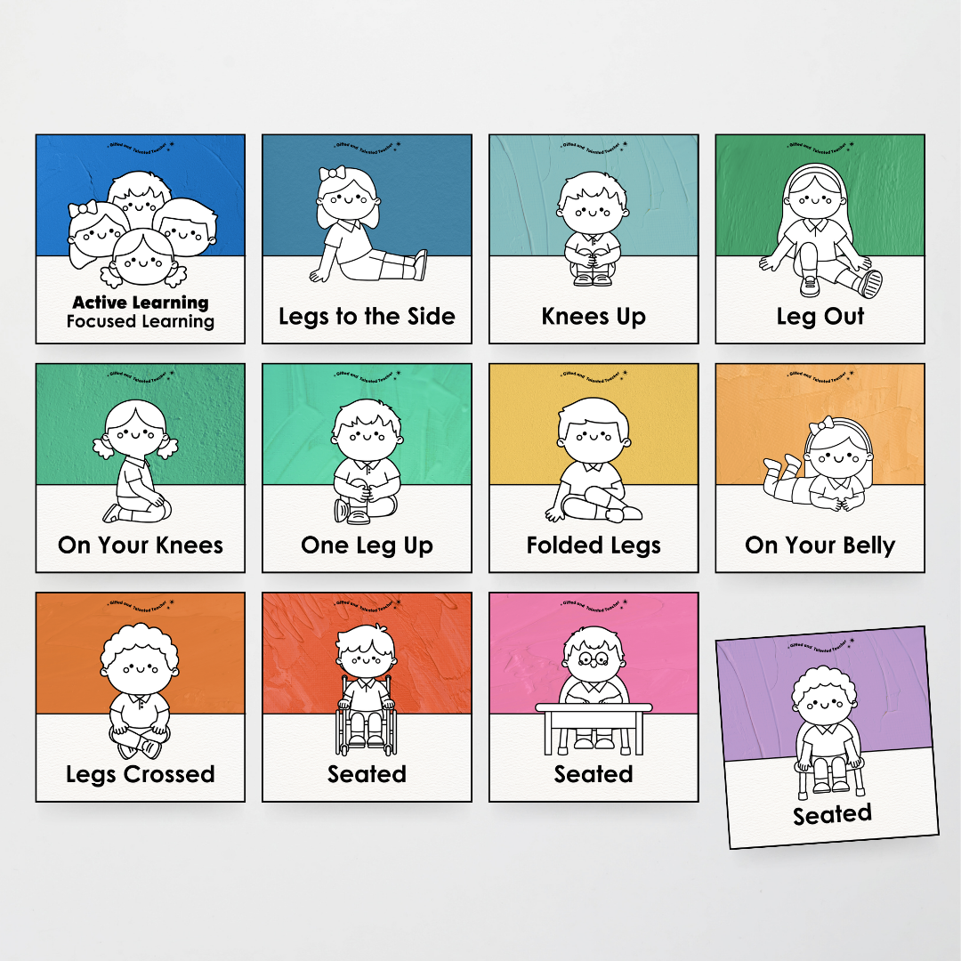 Inclusive Sitting Positions Editable Classroom Display - North America Classroom Decor - Teacher Resources & Classroom Decor