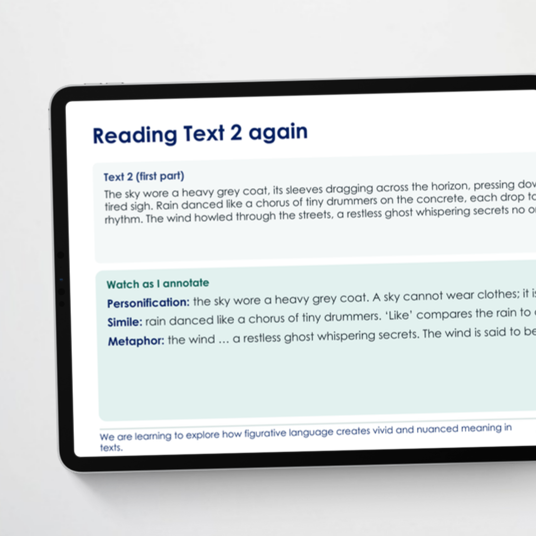 Teacher slides: reading and annotating a text together
