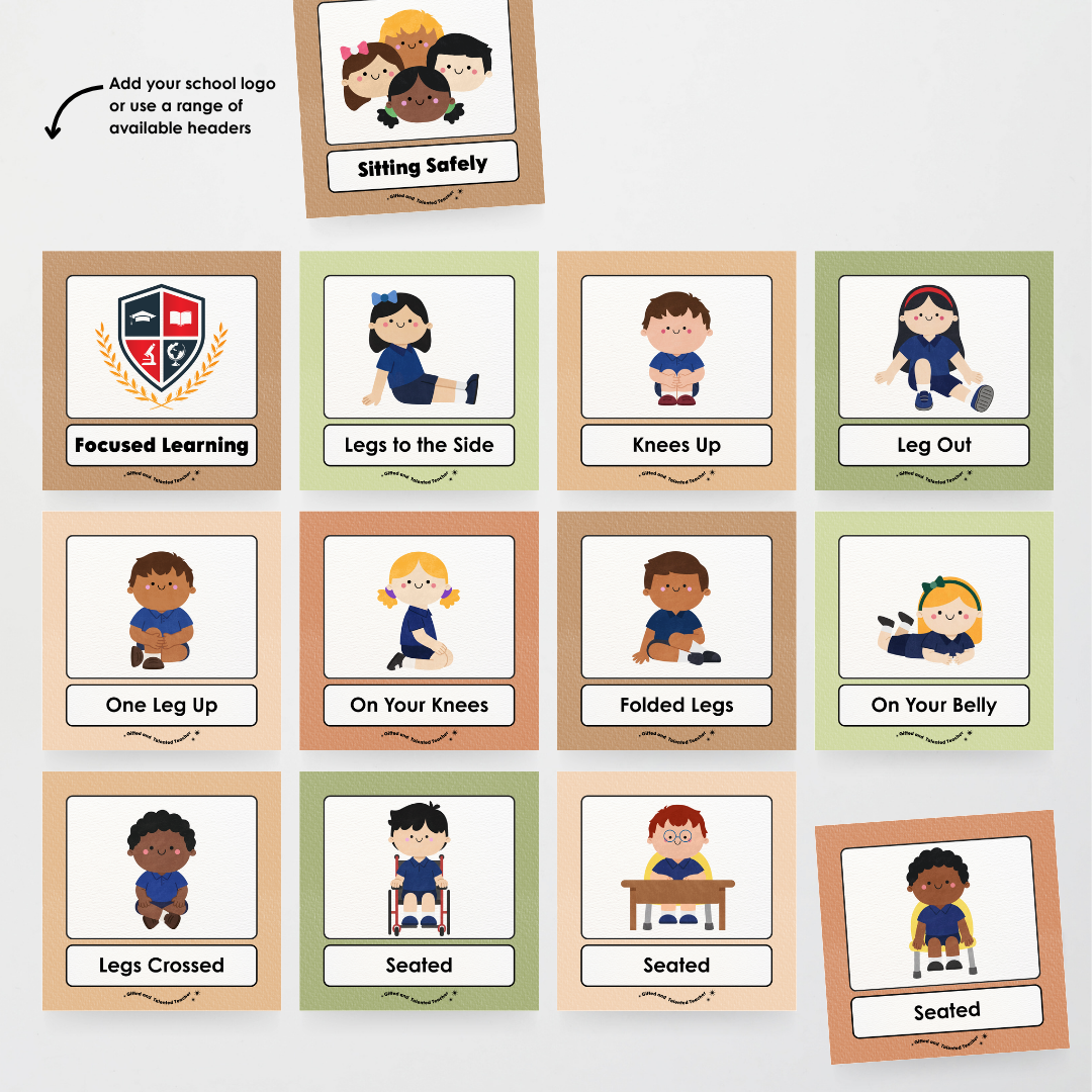Inclusive Sitting Positions Editable Classroom Display - Woodland Classroom Decor - Teacher Resources & Classroom Decor