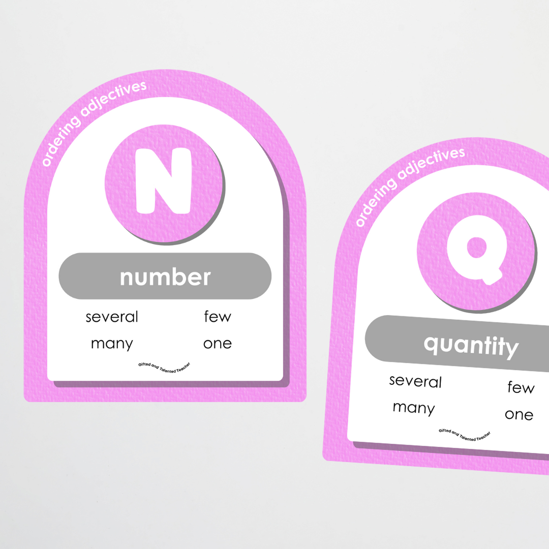 Ordering Adjectives Display - Rainbow Classroom Decor - Teacher Resources & Classroom Decor