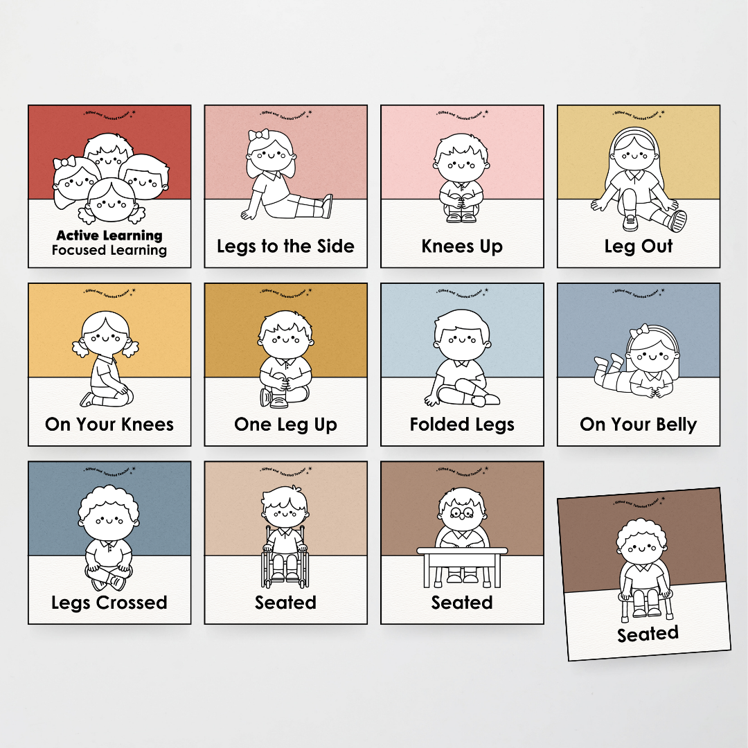 Inclusive Sitting Positions Editable Classroom Display - Little Circus Classroom Decor - Teacher Resources & Classroom Decor