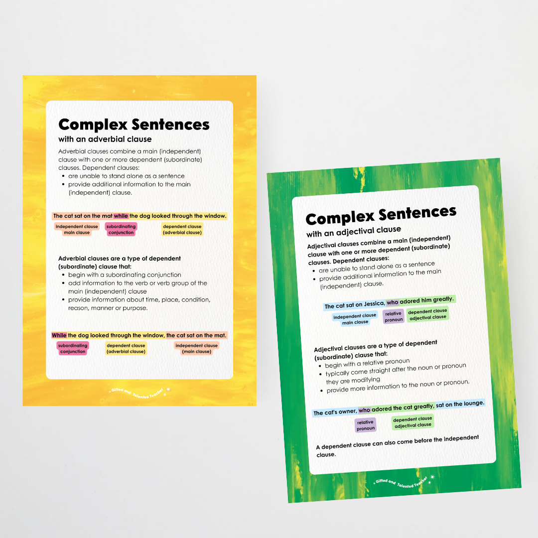 Sentence Structure Posters: Simple, Compound and Complex - Australian Fauna and Flora Classroom Decor - Teacher Resources & Classroom Decor