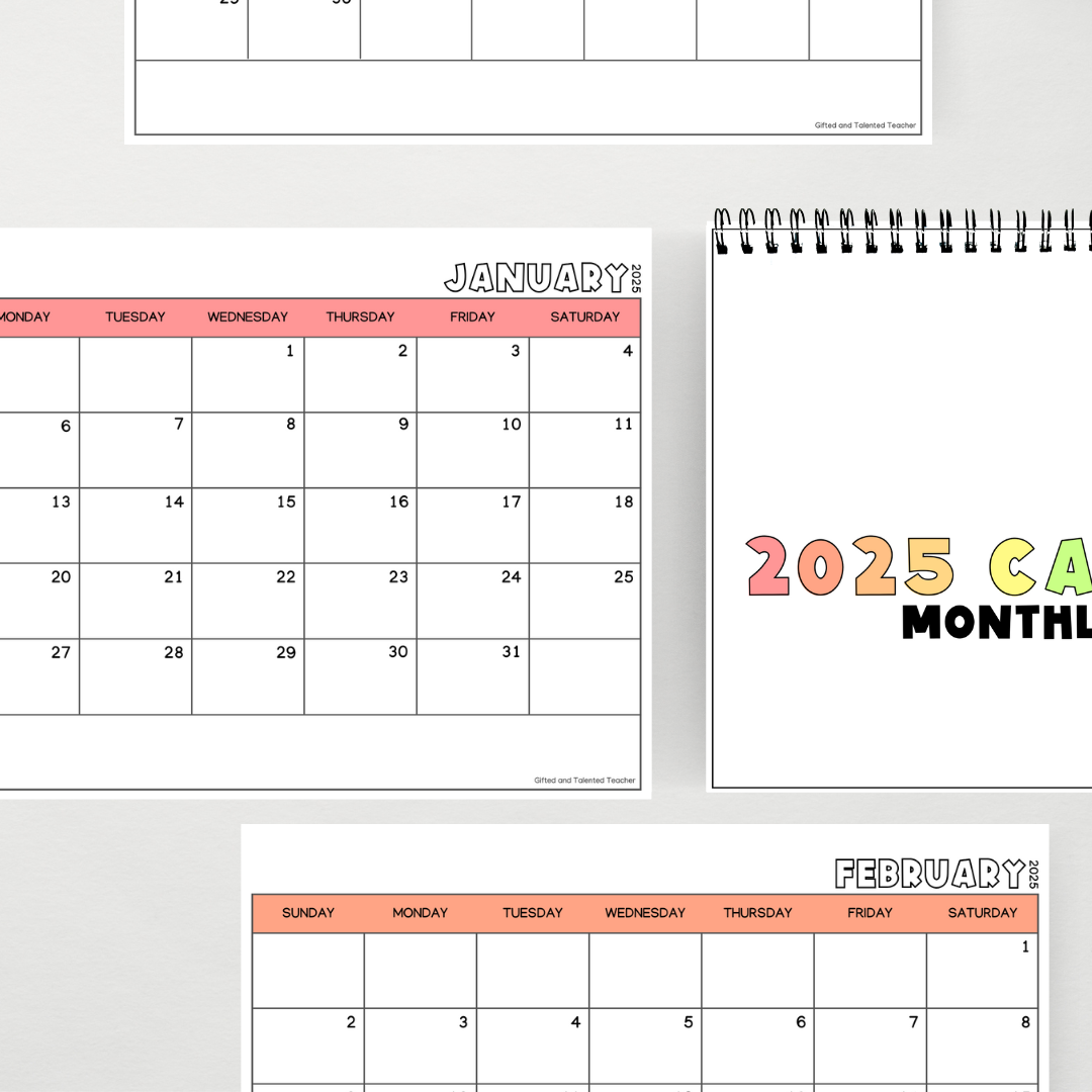 2025 Calendar - Rainbow Classroom Decor - Teacher Resources & Classroom Decor