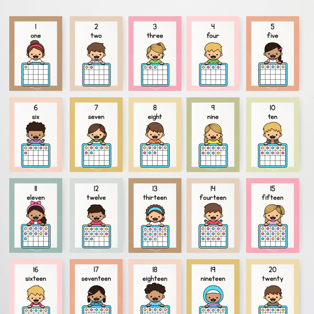 Ten Frames Posters - Place Value Posters: Numbers 0-20 Farmers Market Classroom Decor