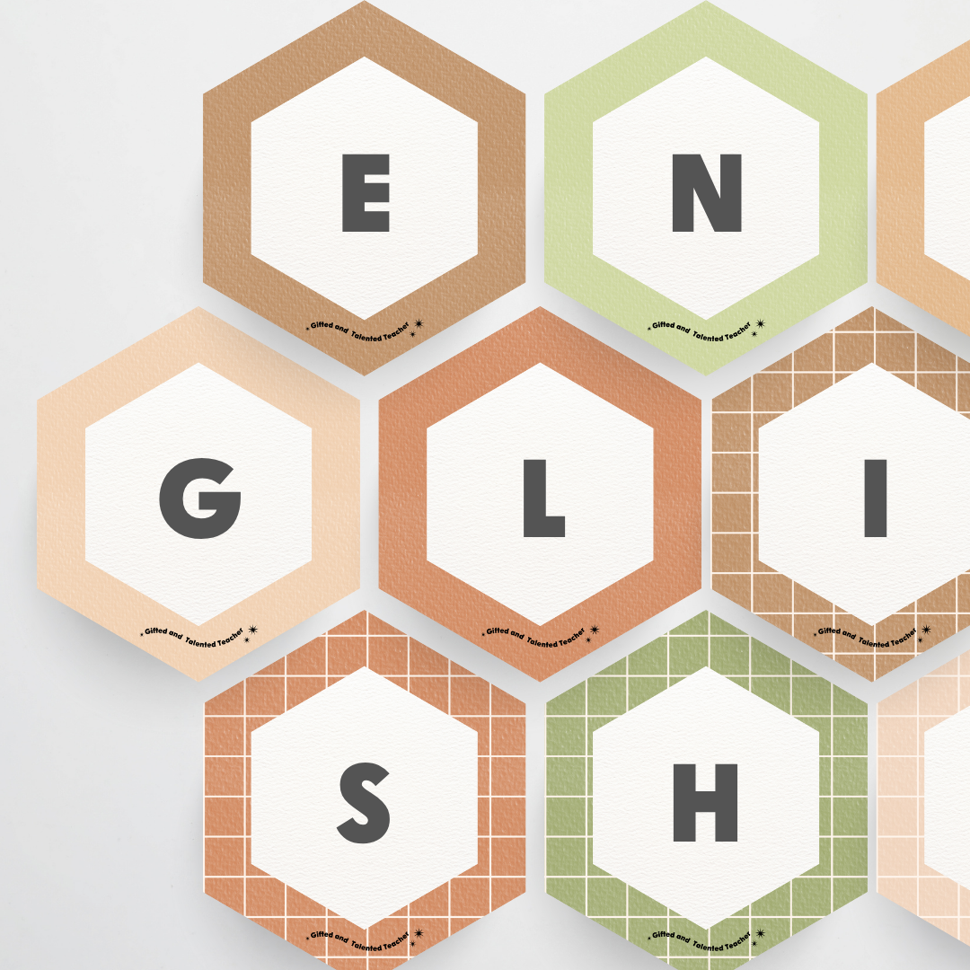 Hexagon Labels - Woodland Classroom Decor