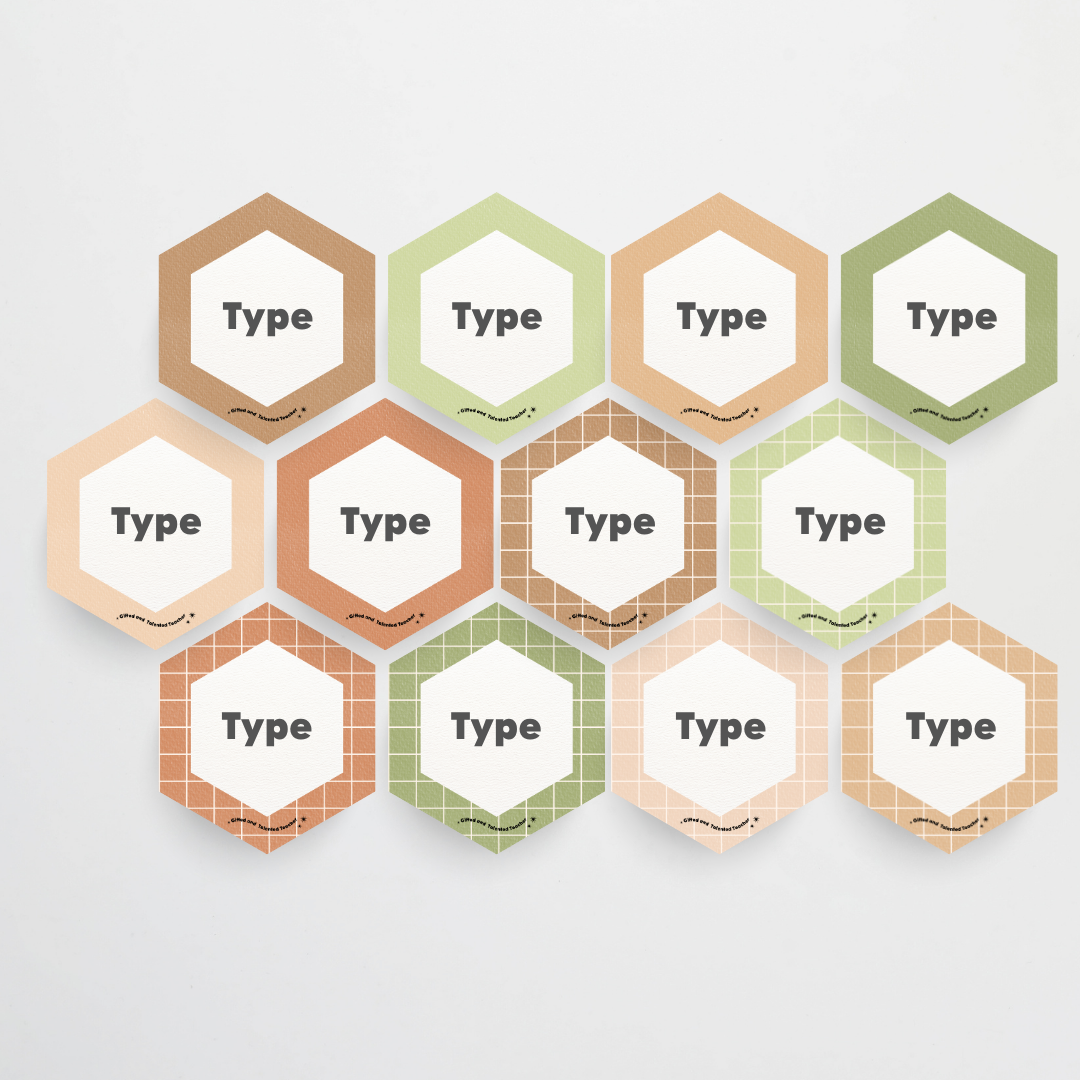 Hexagon Labels - Woodland Classroom Decor