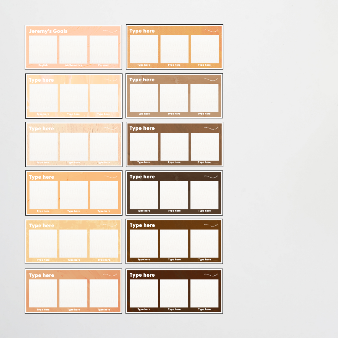 Goal Setting Template: 3 Goals - Neutral Classroom Decor