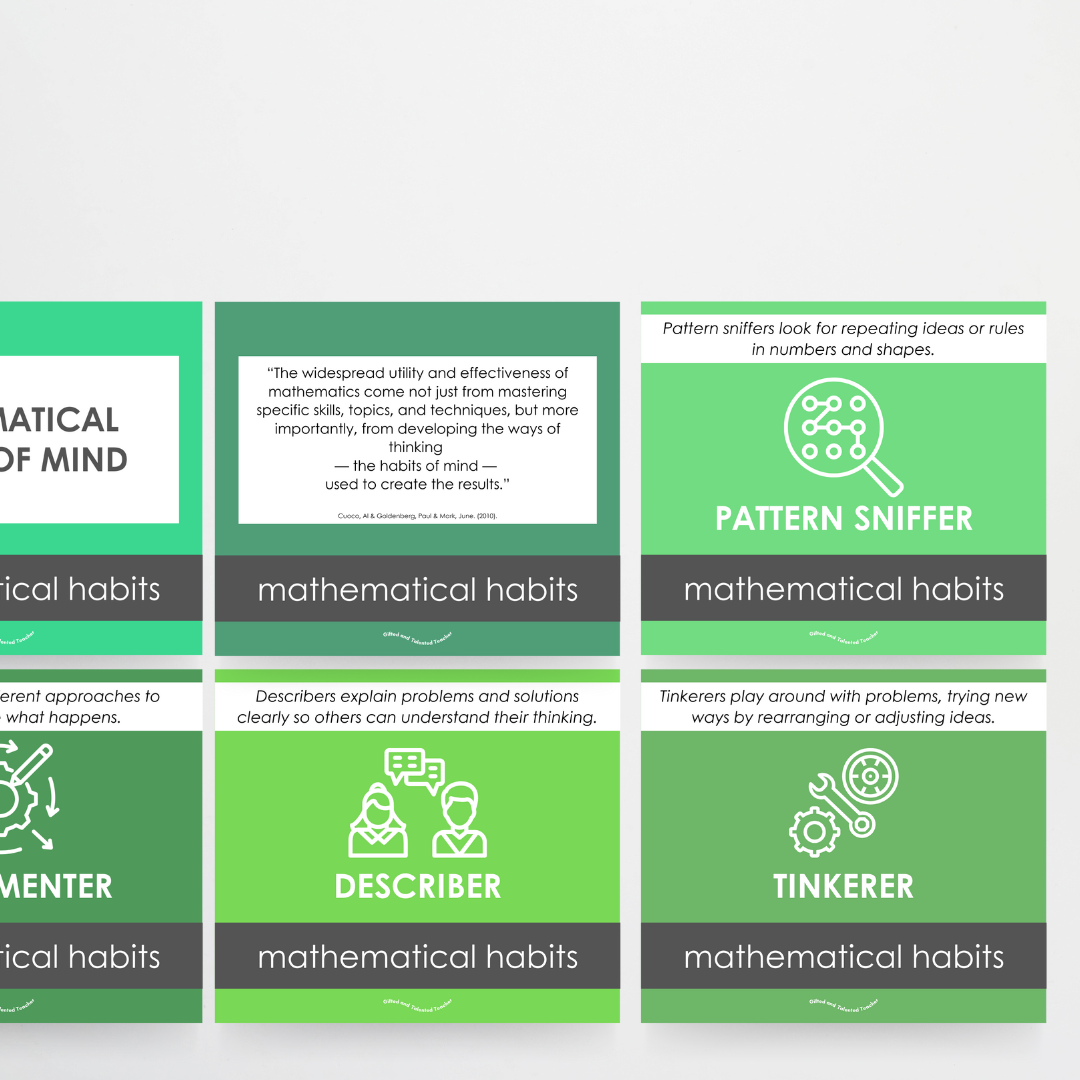 Mathematical Habits of Mind Wall Display - Leafy Greens Classroom Decor - Teacher Resources & Classroom Decor