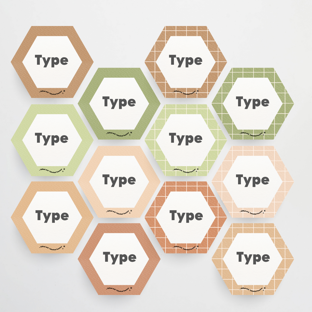 Hexagon Labels - Woodland Classroom Decor
