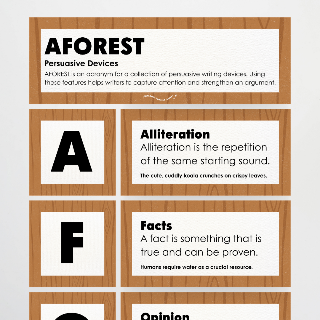 Persuasive Devices: AFOREST - Back To School Classroom Decor