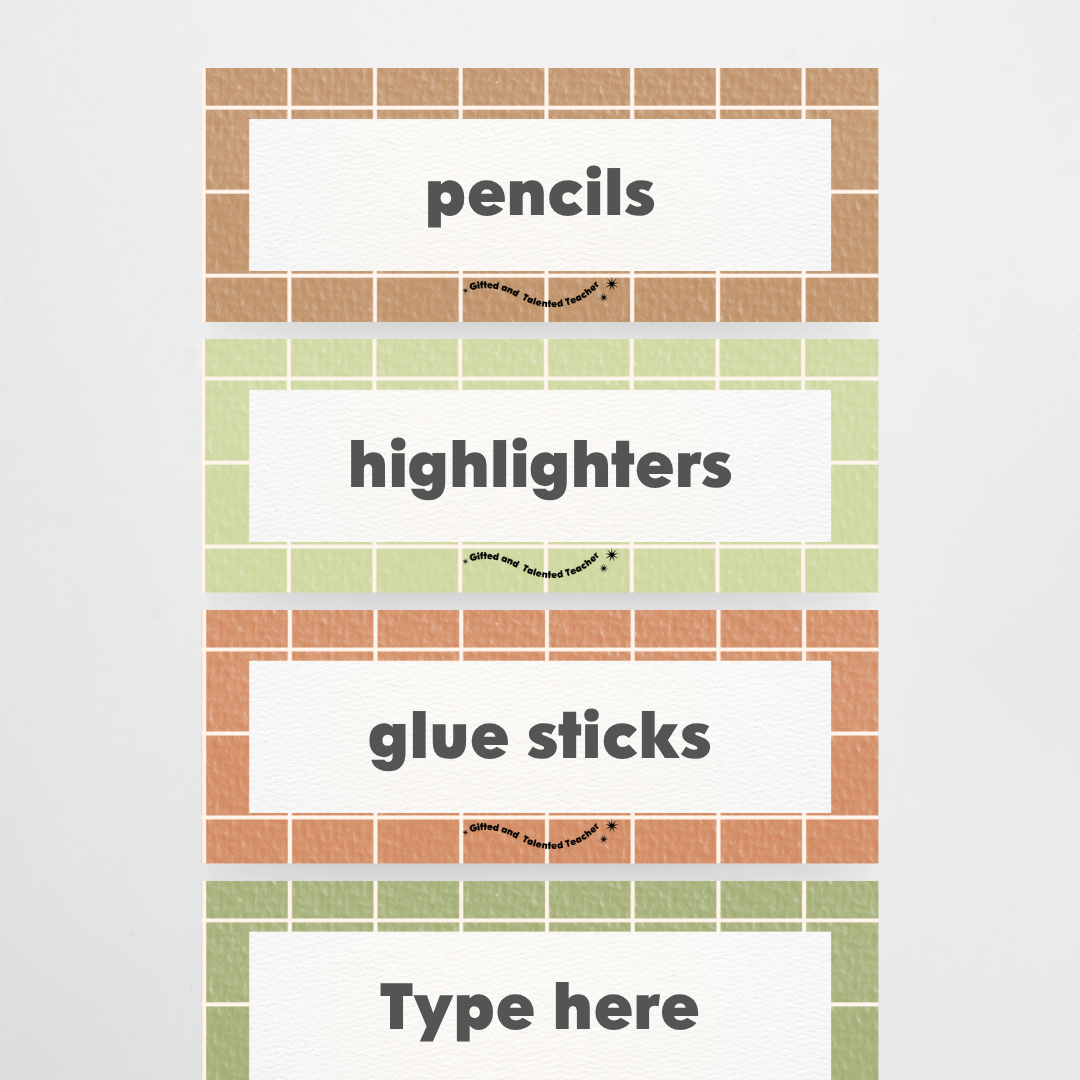 Rectangle Labels - Woodland Classroom Decor