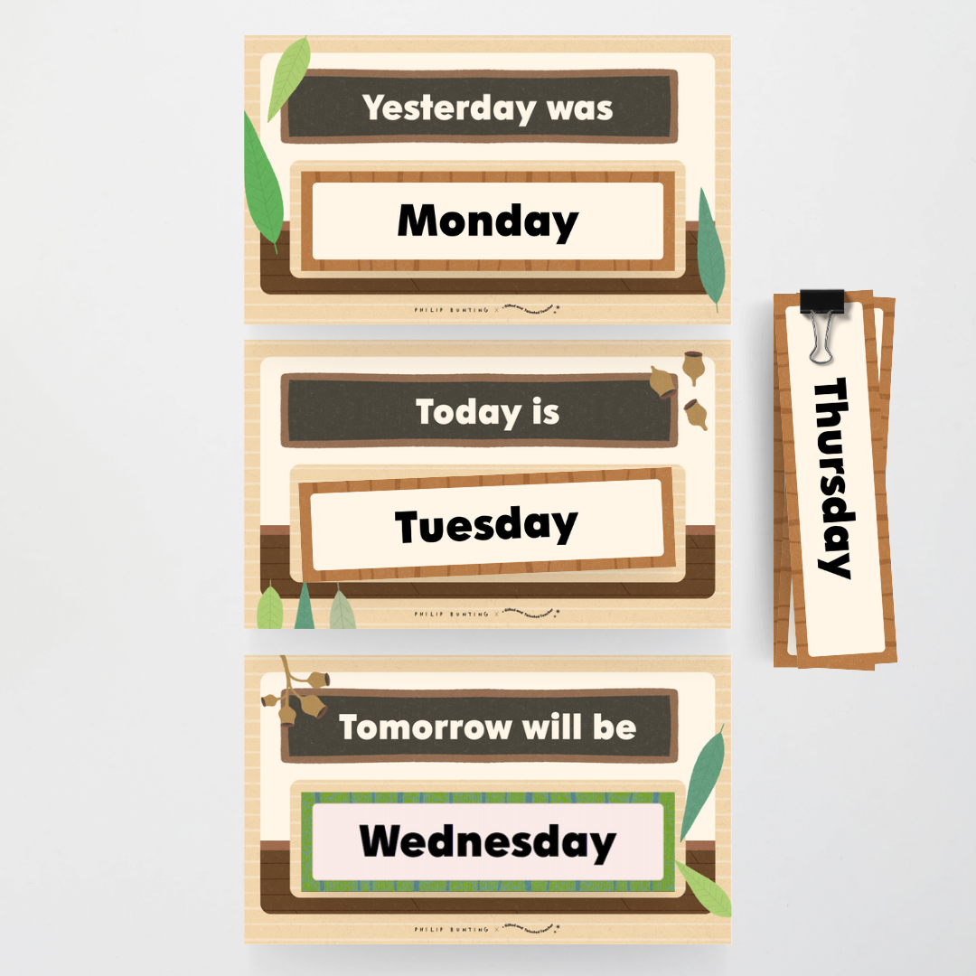 Philip Bunting: Today is / Yesterday Was / Tomorrow Will Be - Back to School Classroom Decor