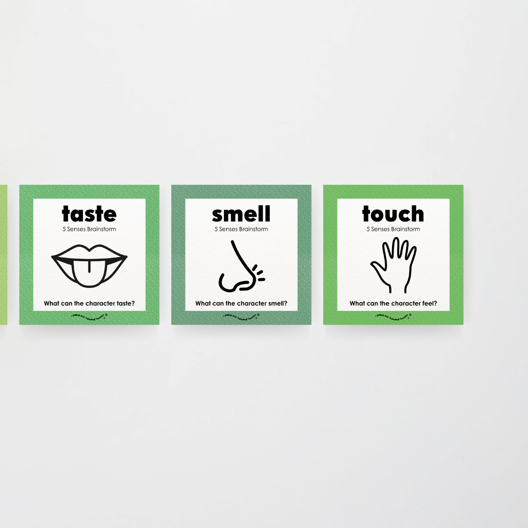5 Senses Brainstorm: Posters - Leafy Greens Classroom Decor