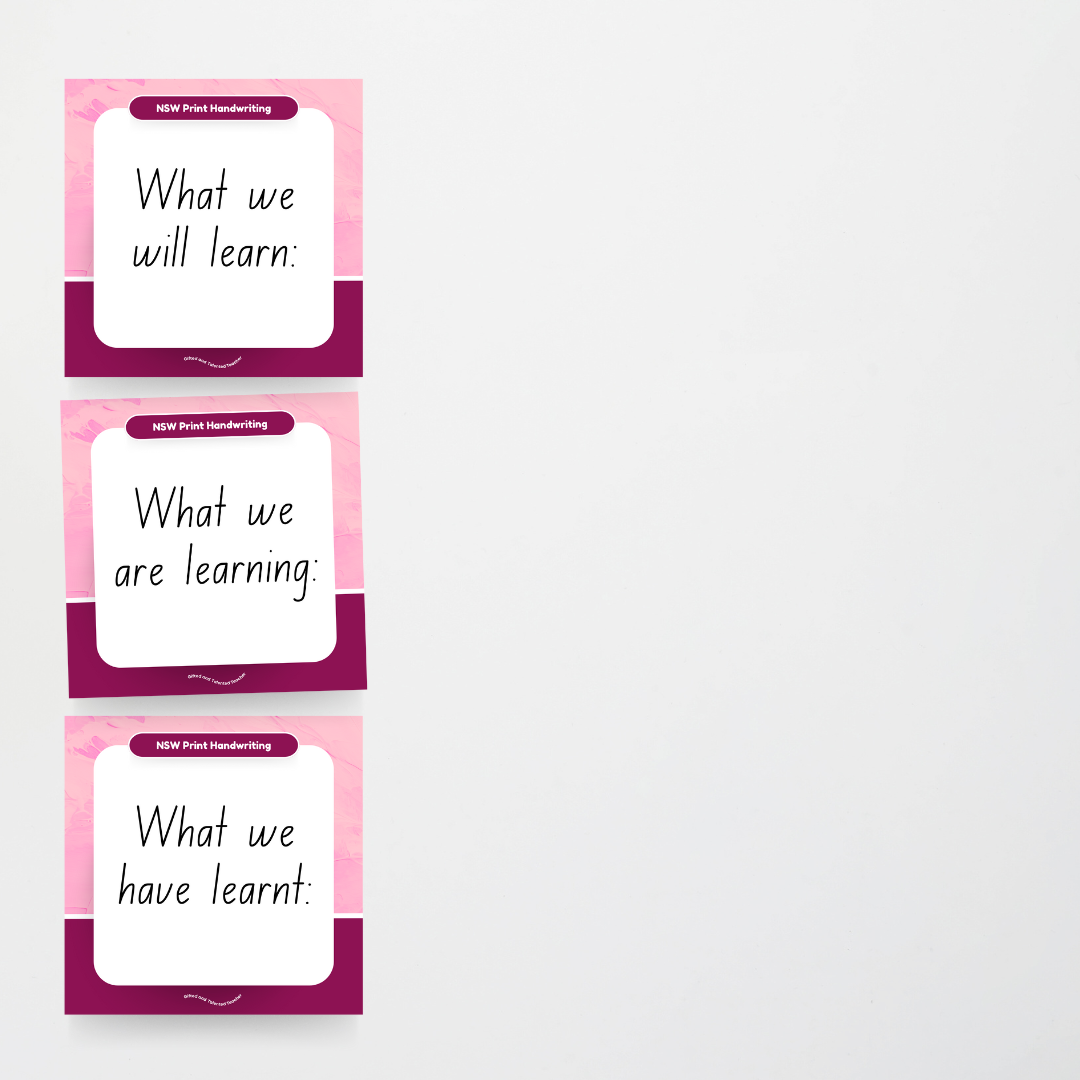 New South Wales Foundation Font: Cat Dotted Thirds Lined Handwriting Posters - Rainbow