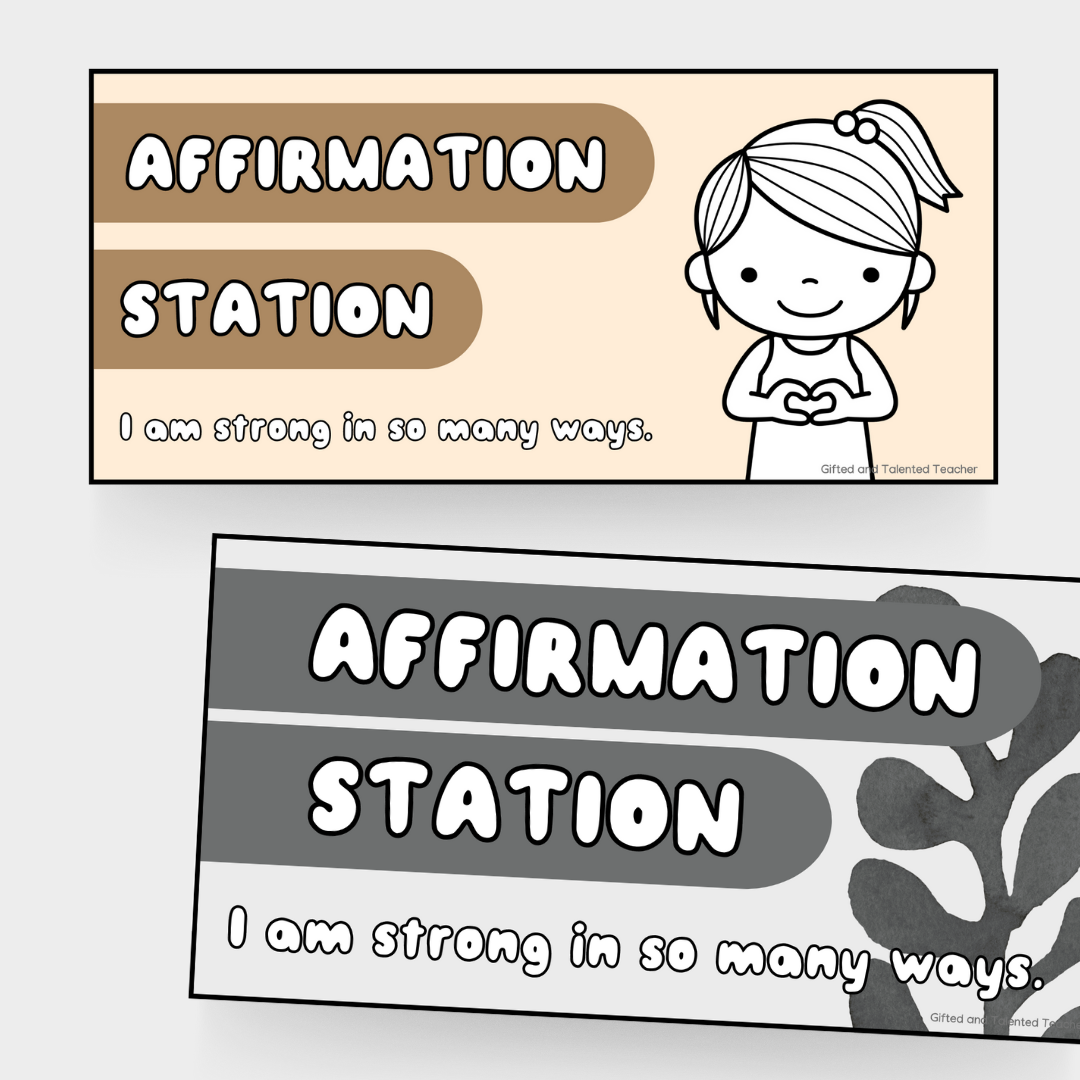 Matisse: Affirmation Station - Neutral Classroom Decor - Teacher Resources & Classroom Decor