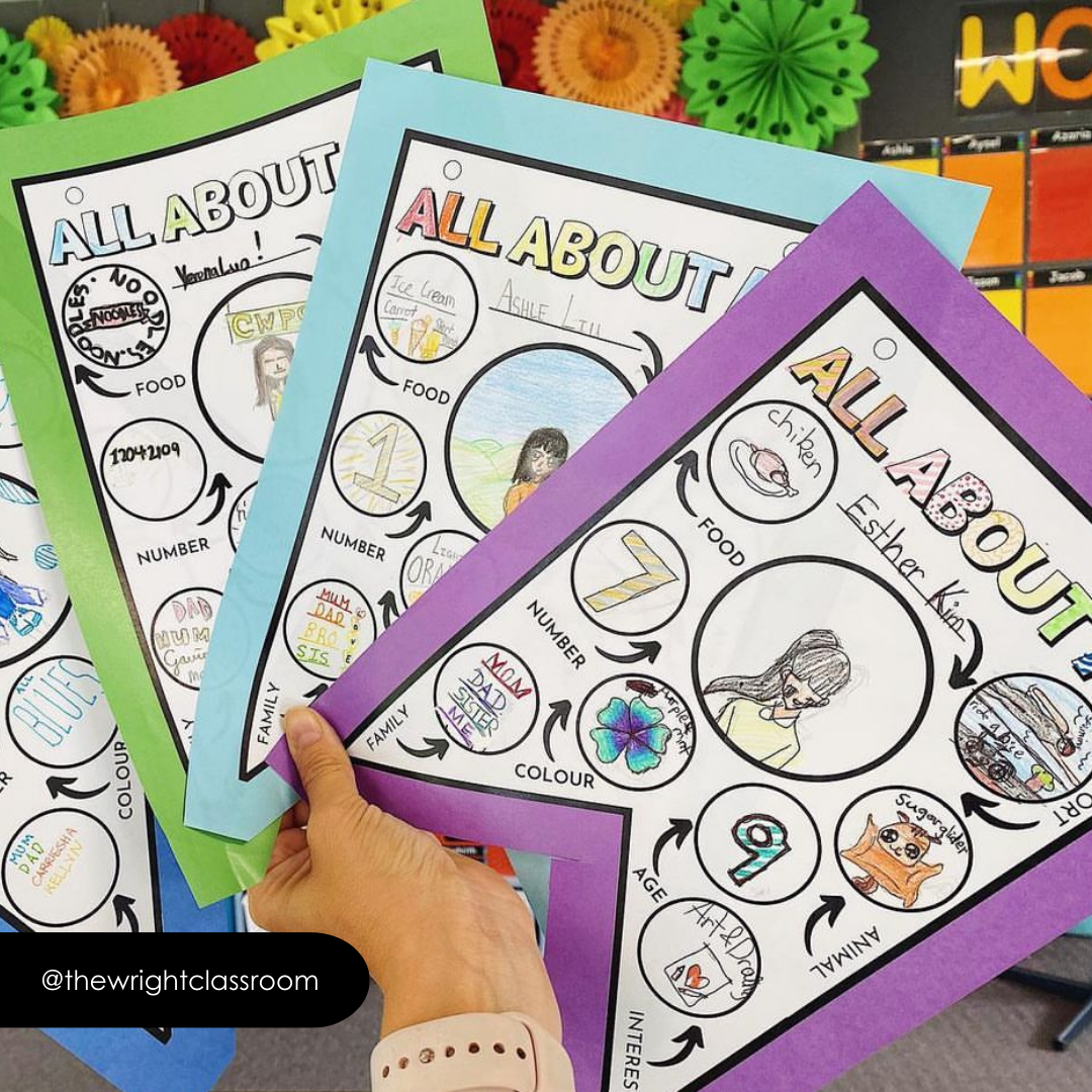 Back to School - All About Me: Slides and Bunting Activity - Upper Grades - Teacher Resources & Classroom Decor