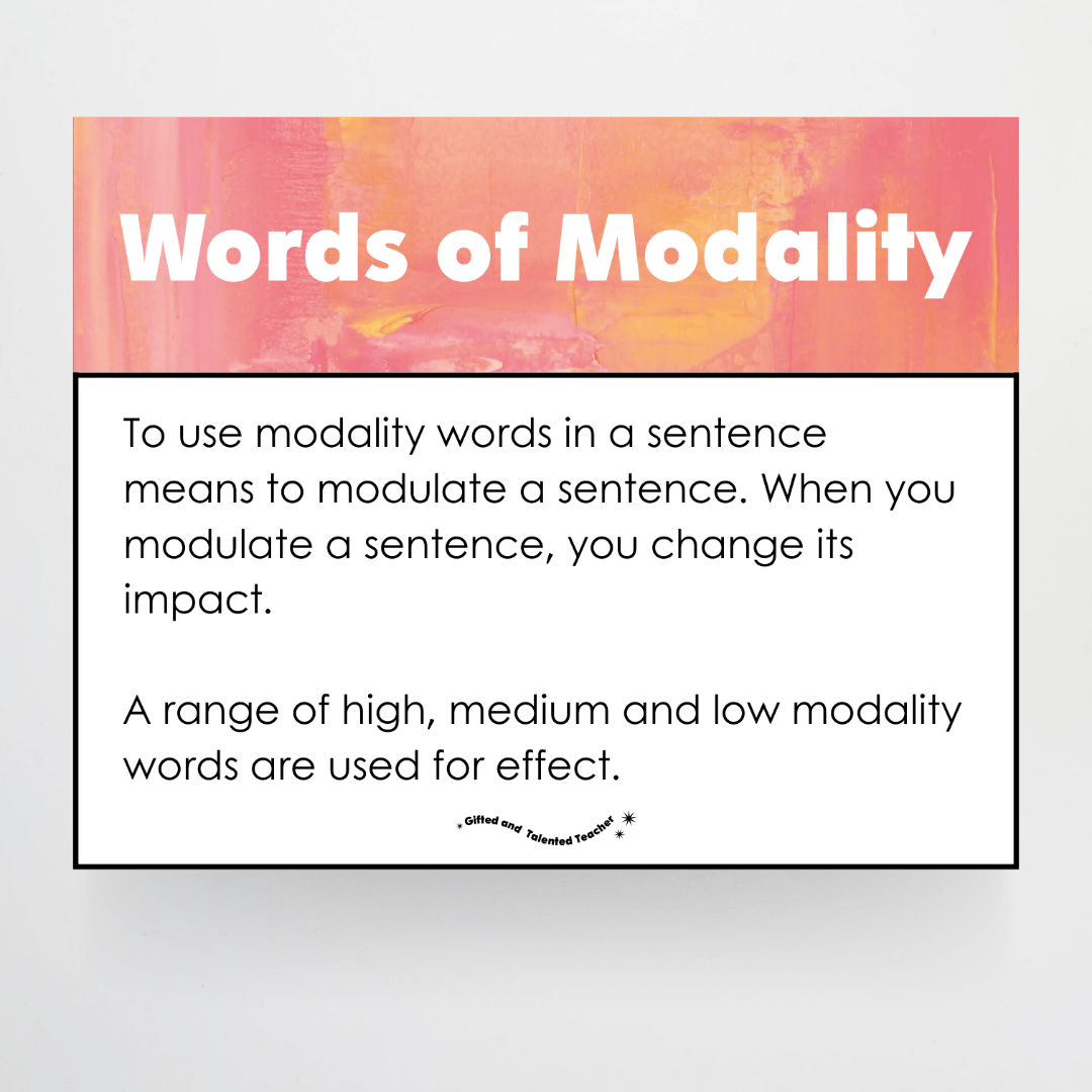Words of Modality: High, Medium and Low Wall Display - Sea Life Classroom Decor - Teacher Resources & Classroom Decor