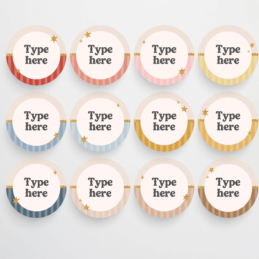 Circle Labels - Little Circus Classroom Decor