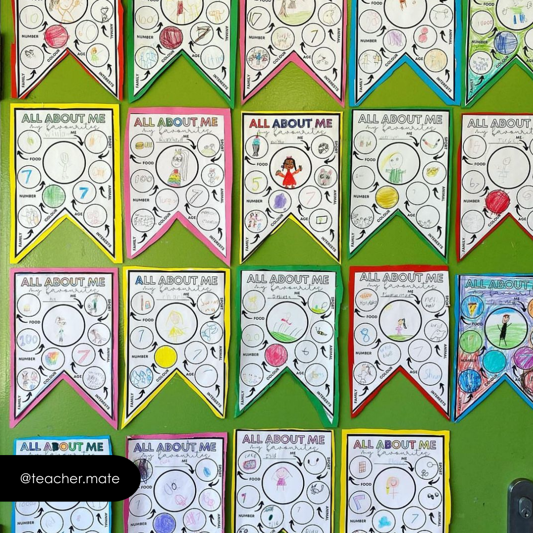 Back to School - All About Me: Slides and Bunting Activity - Upper Grades - Teacher Resources & Classroom Decor