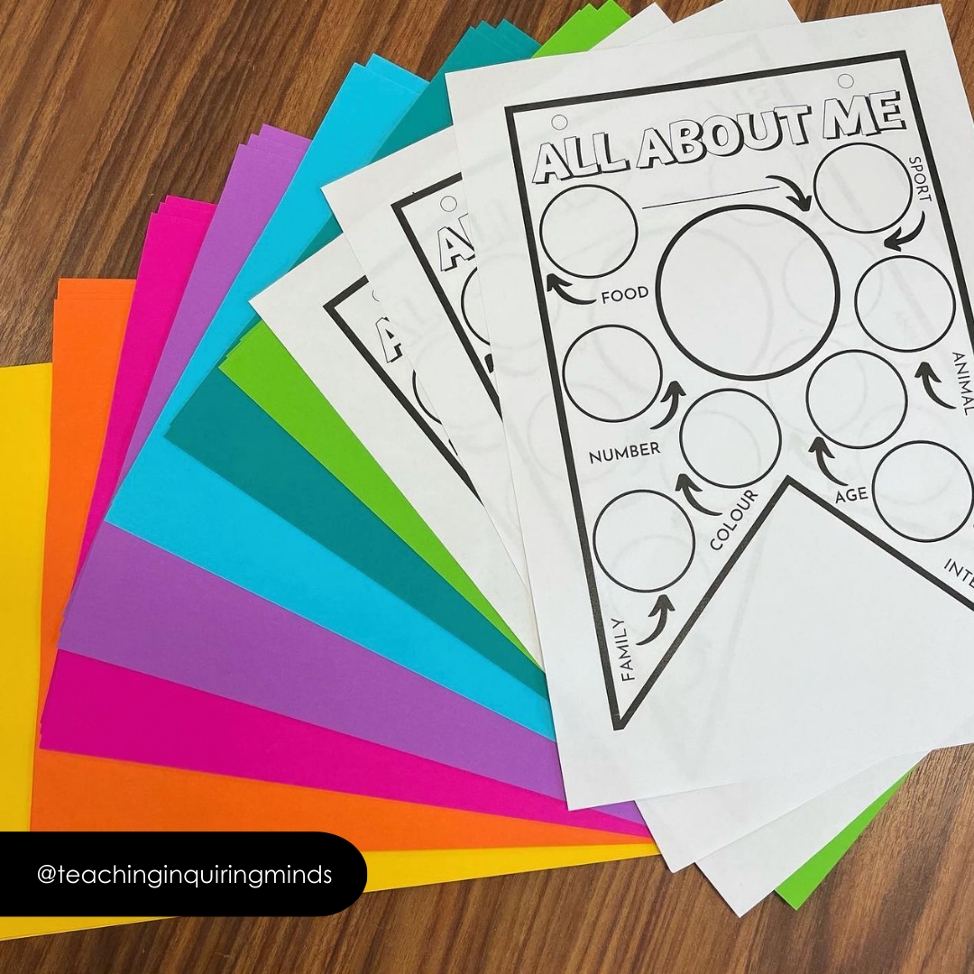 Back to School - All About Me: Slides and Bunting Activity - Upper Grades - Teacher Resources & Classroom Decor