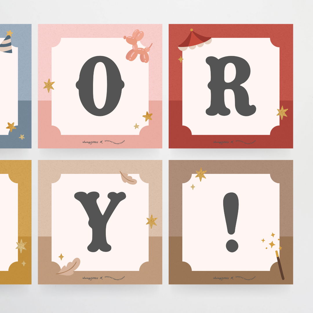 Lettering Tiles - Little Circus Classroom Decor