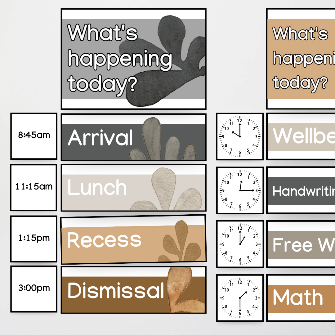 Matisse: Daily Schedule - Neutral Classroom Decor - Teacher Resources & Classroom Decor