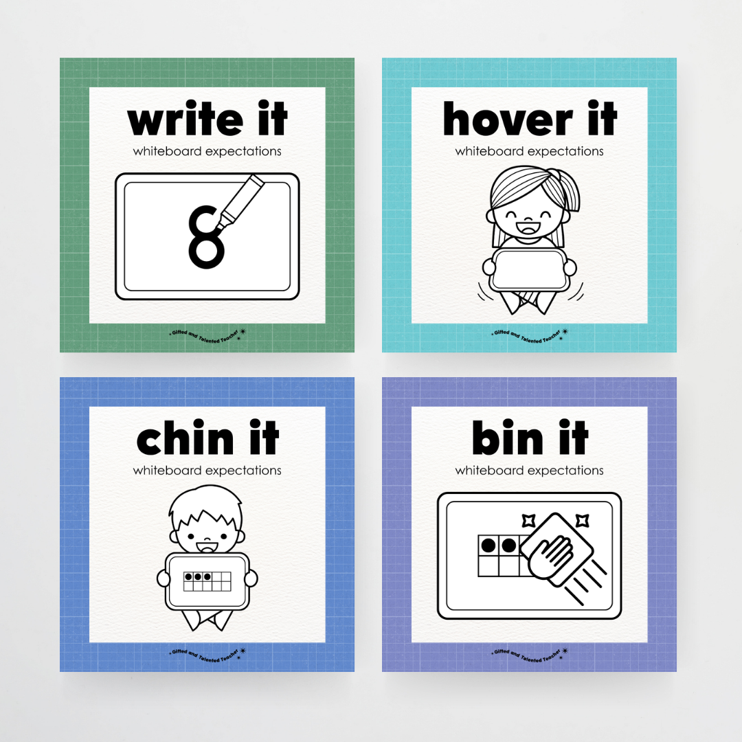Mini Whiteboard Expectations, Prompts and Cues: Square Icons - Back To School Classroom Decor