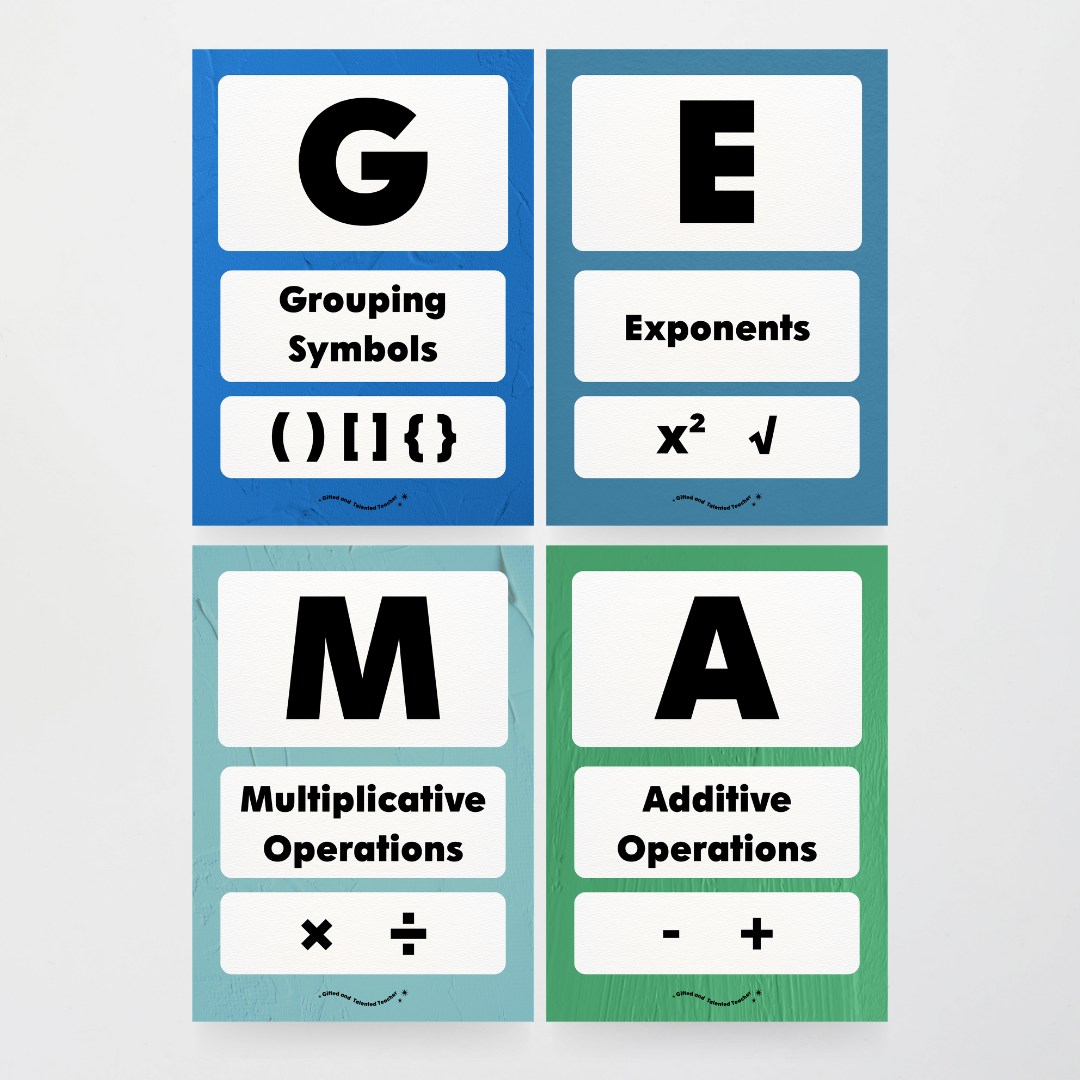 GEMA Order of Operations - North America Classroom Decor - Teacher Resources & Classroom Decor