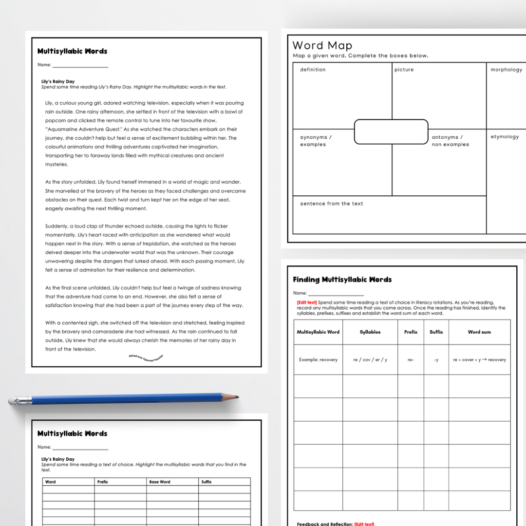 Multisyllabic Words Activities | Vocabulary - Teacher Resources & Classroom Decor