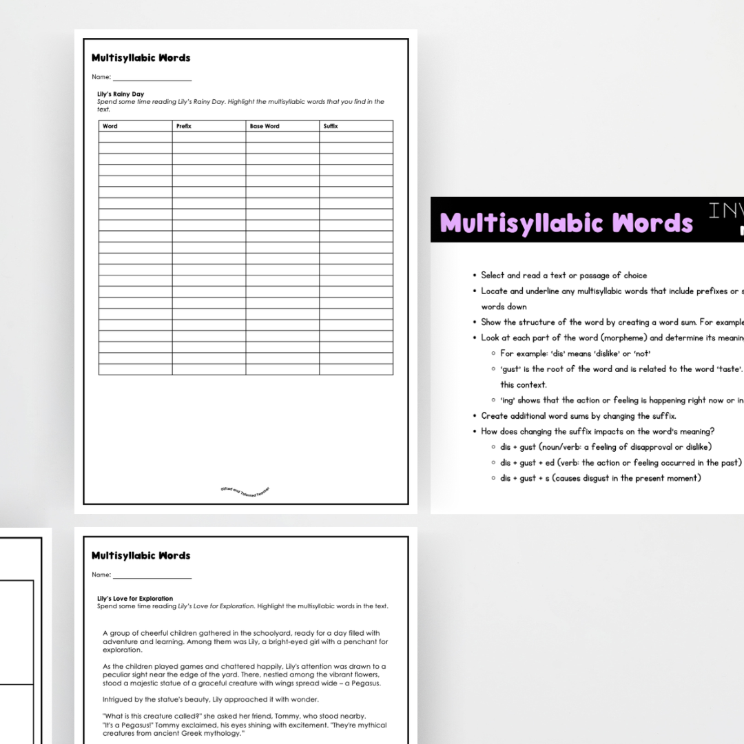 Multisyllabic Words Activities | Vocabulary - Teacher Resources & Classroom Decor
