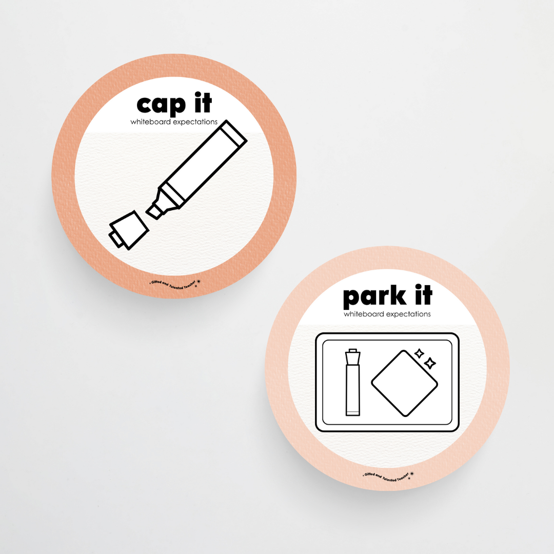 Mini Whiteboard Expectations, Prompts and Cues: Circle Icons - Farmers Market Classroom Decor