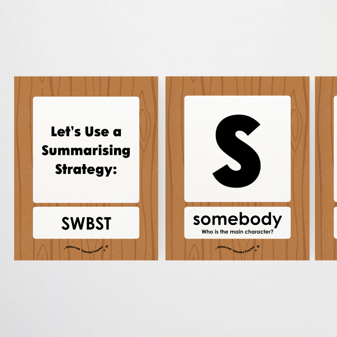 Summarising the Text: SWBST Somebody, Wanted, But, So Then - Back To School Classroom Decor