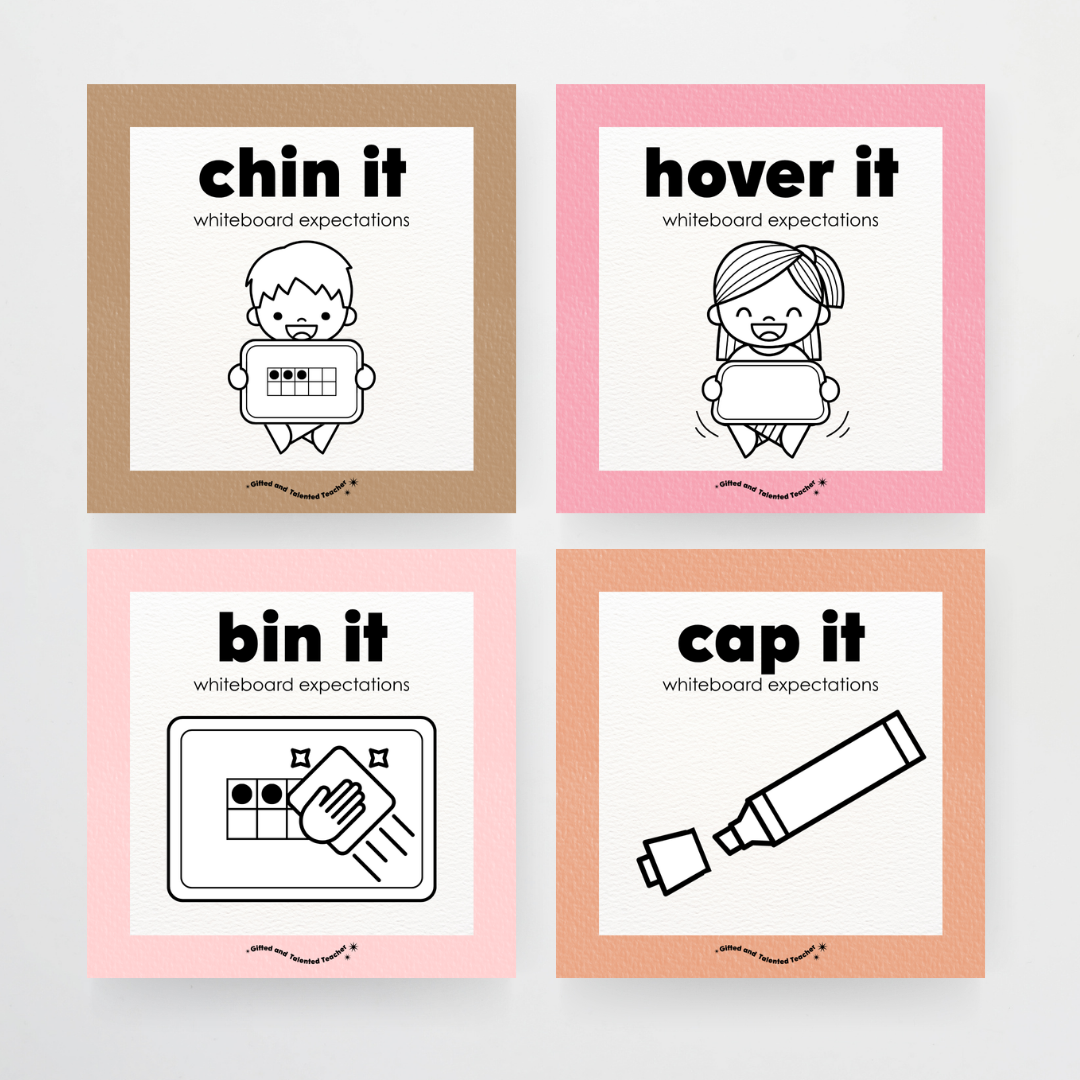 Mini Whiteboard Expectations, Prompts and Cues: Square Icons - Farmers Market Classroom Decor