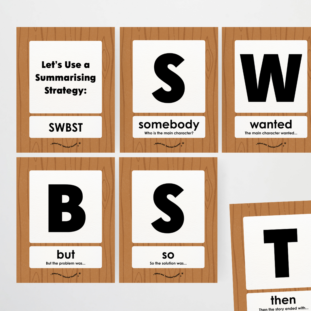 Summarising the Text: SWBST Somebody, Wanted, But, So Then - Back To School Classroom Decor
