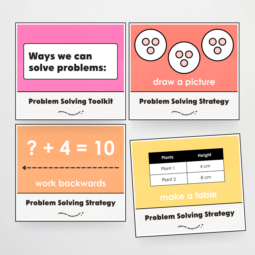 Lower Grades Problem Solving Strategy Toolkit: Rainbow Classroom Decor
