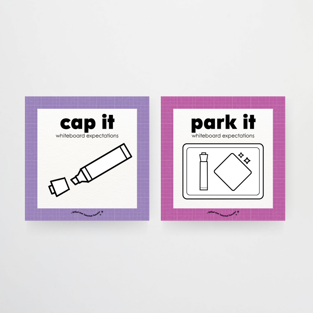 Mini Whiteboard Expectations, Prompts and Cues: Square Icons - Back To School Classroom Decor