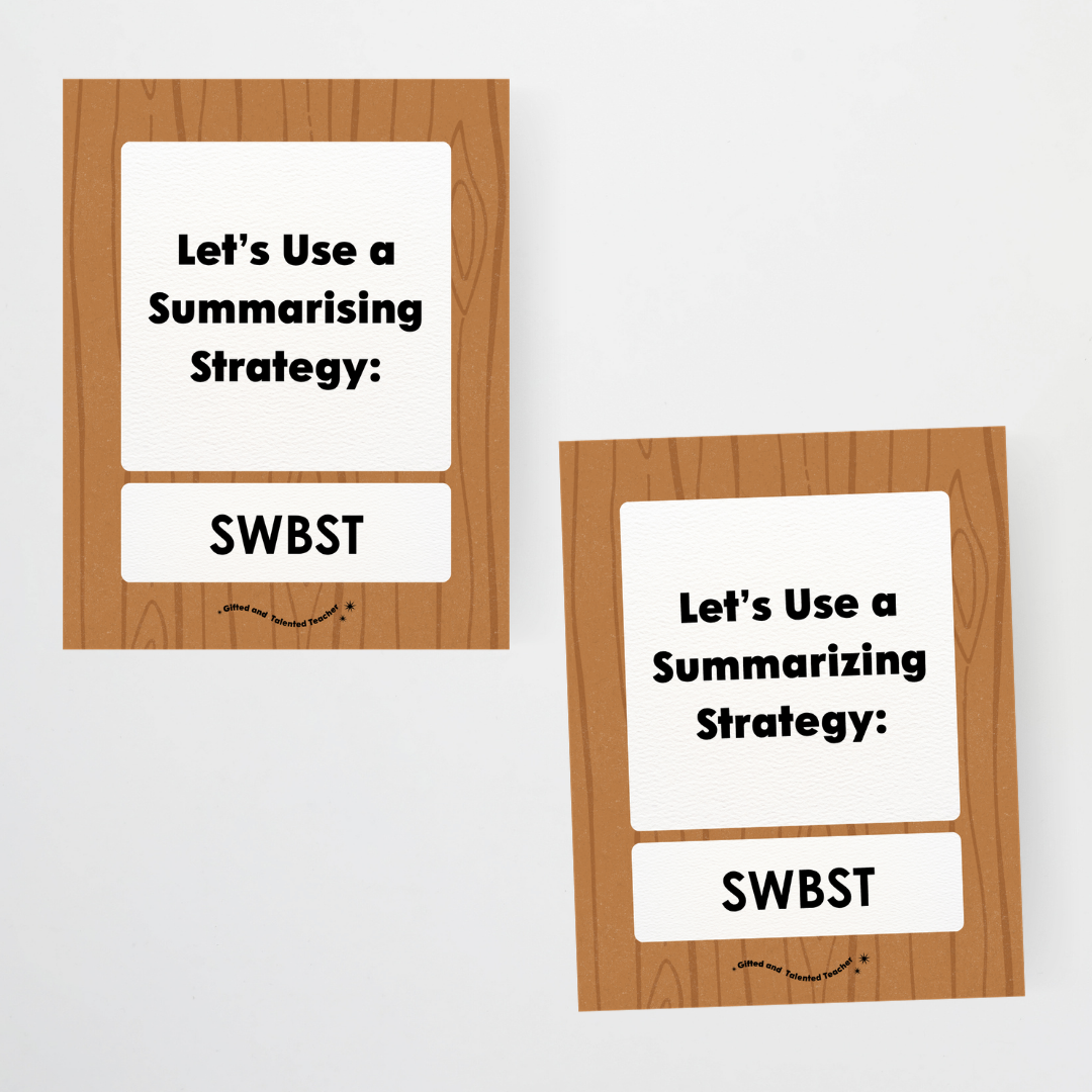 Summarising the Text: SWBST Somebody, Wanted, But, So Then - Back To School Classroom Decor