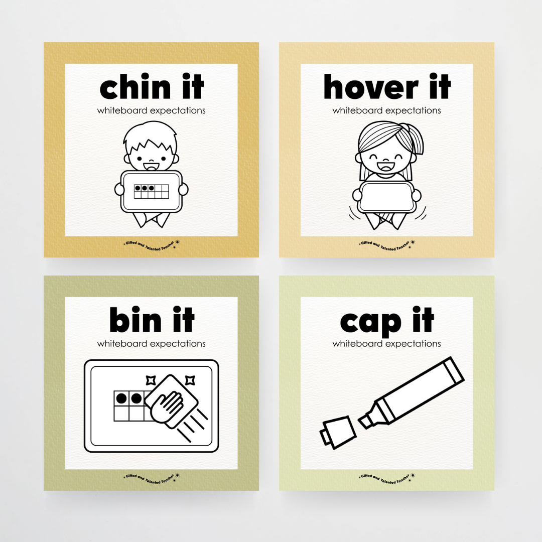 Mini Whiteboard Expectations, Prompts and Cues: Square Icons - Farmers Market Classroom Decor