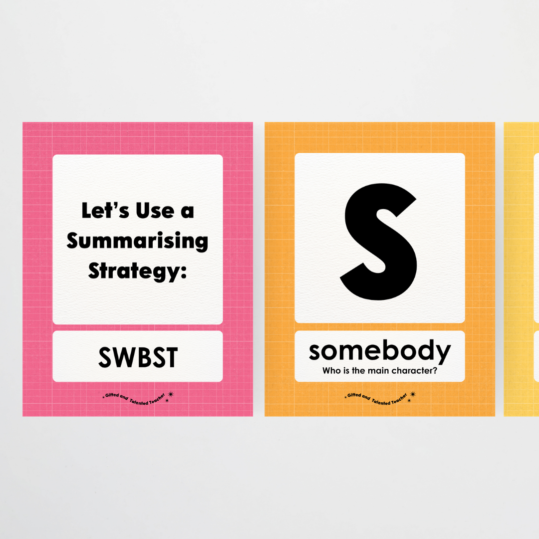 Summarising the Text: SWBST Somebody, Wanted, But, So Then - Back To School Classroom Decor