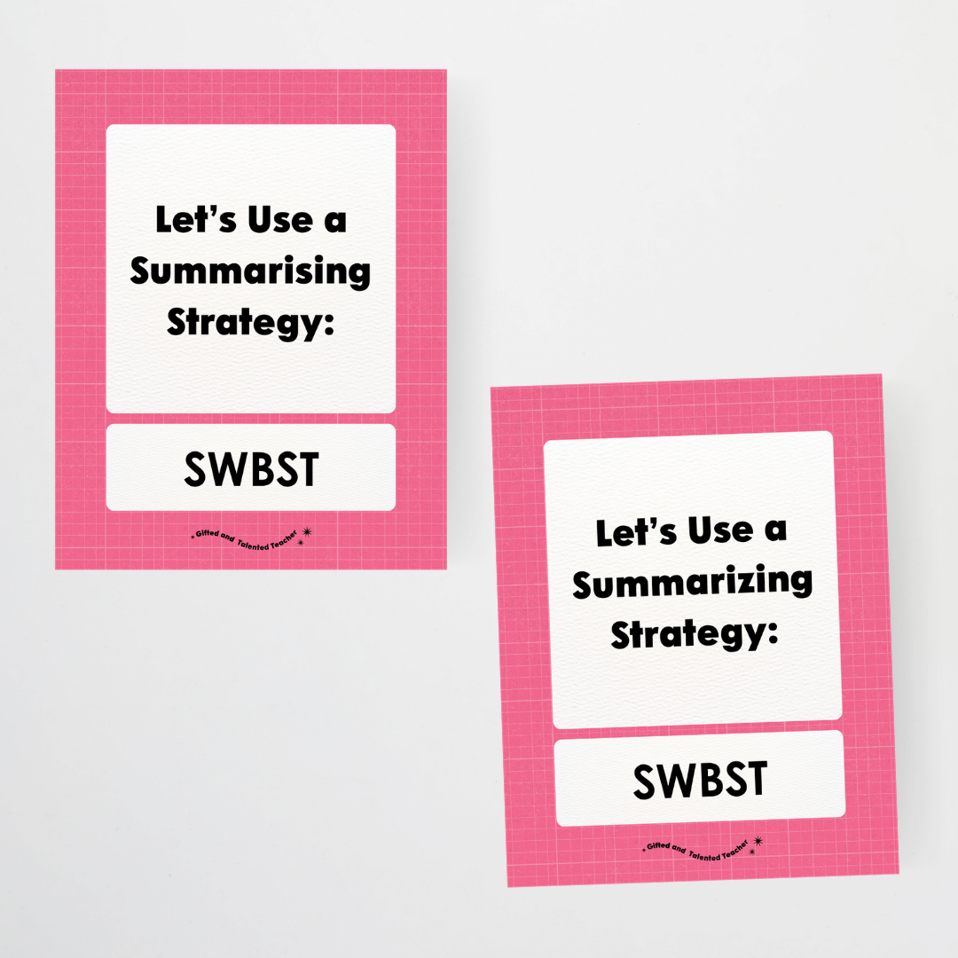 Summarising the Text: SWBST Somebody, Wanted, But, So Then - Back To School Classroom Decor