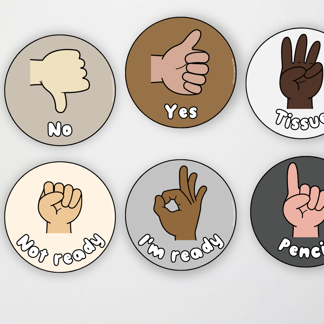 Matisse: Hand Signals - Neutral Classroom Decor - Teacher Resources & Classroom Decor