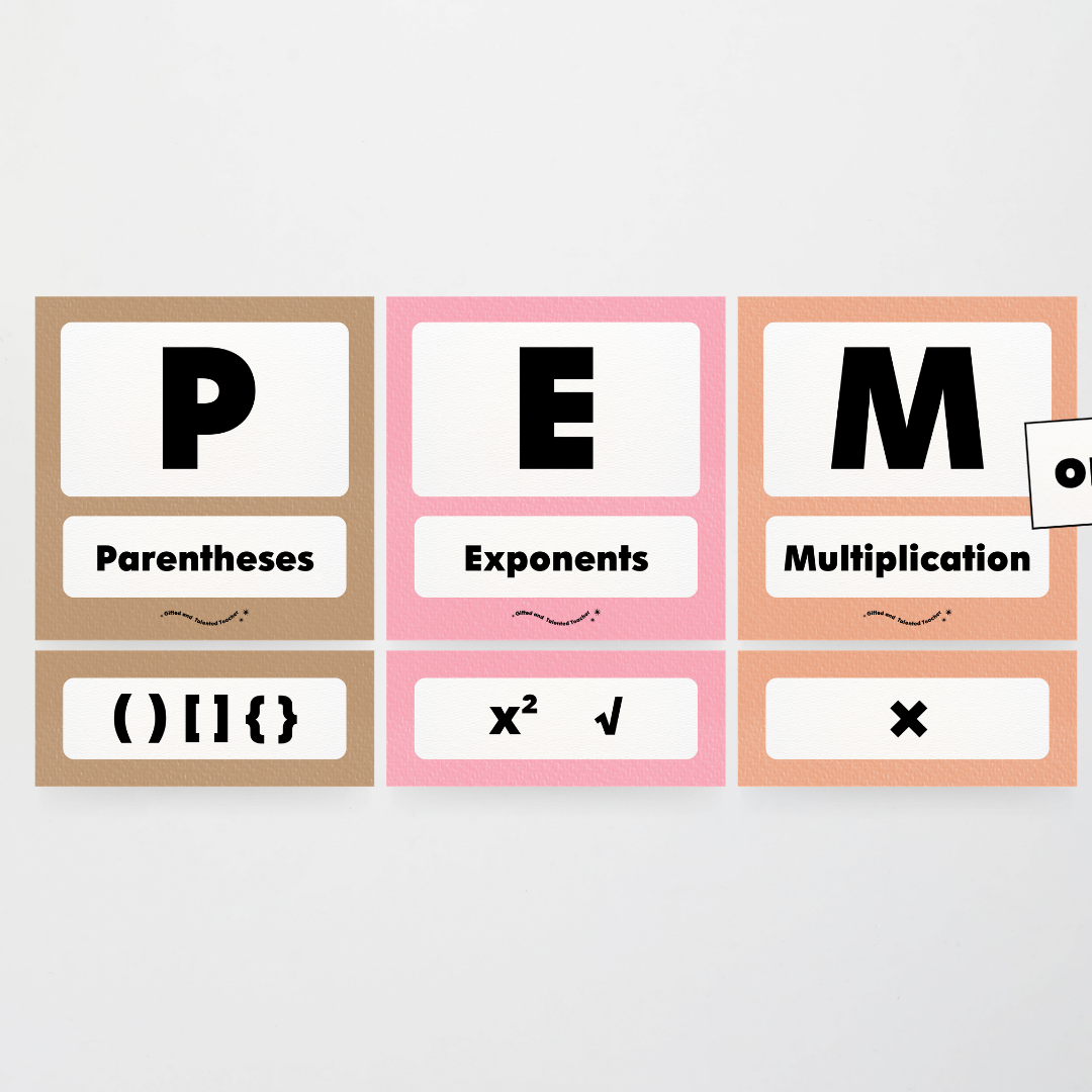 PEMDAS Order of Operations - Farmers Market Classroom Decor