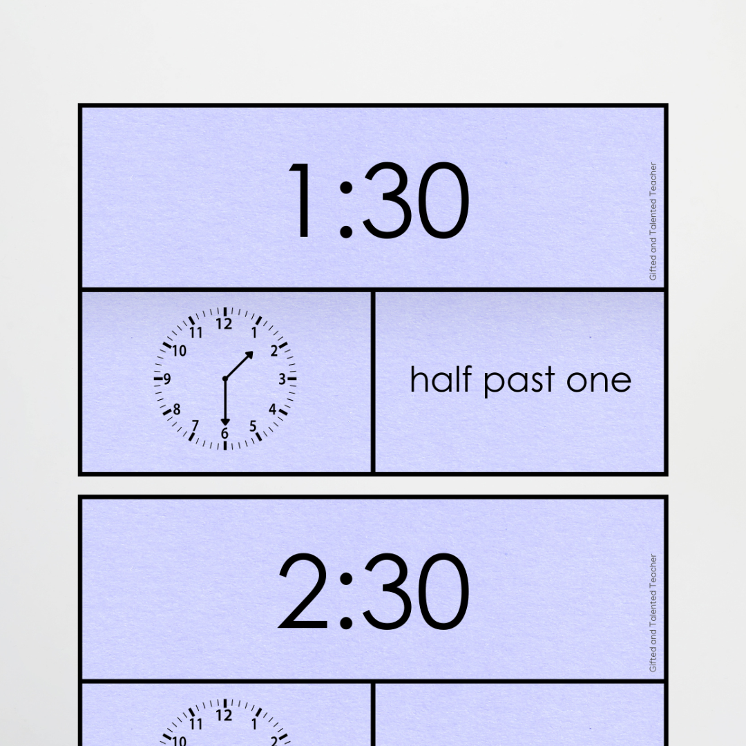 Relative Time - 'half past' the hour - Teacher Resources & Classroom Decor