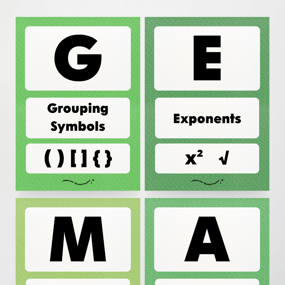 GEMA Order of Operations - Leafy Greens Classroom Decor - Teacher Resources & Classroom Decor